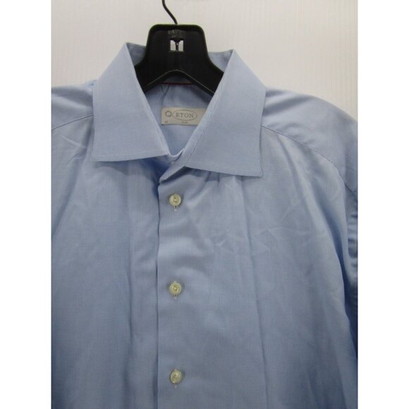 Eton Shirt 17 White Button Up Striped Slim Fit Casual Preppy Woven XL * - Picture 2 of 10